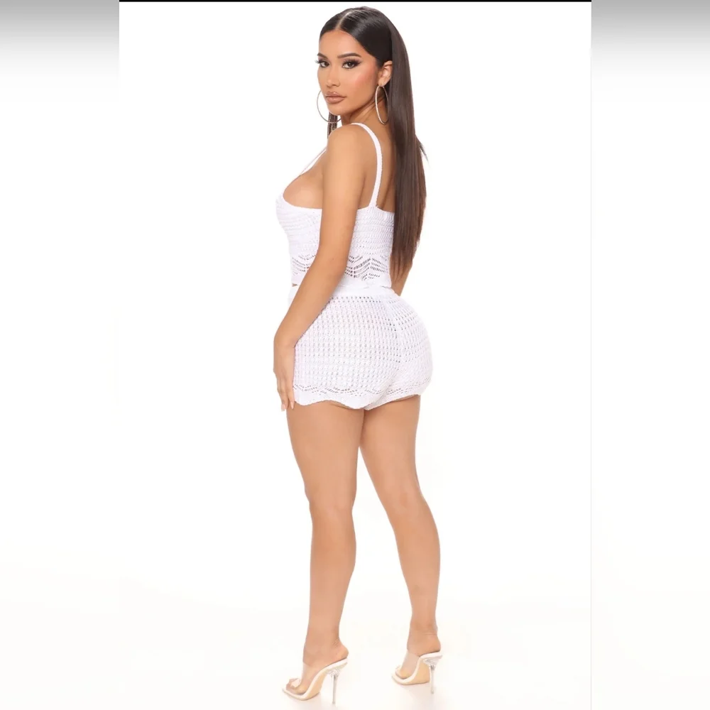Jolie & Joy Crochet Short Set- White *new* - Picture 3 of 10